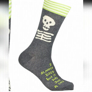 Blu q I almost died socks, blu q socks, Men shoe  Sz 7-12